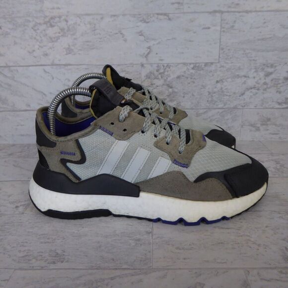 Adidas Nite Jogger Shoes Mens Size 6 Gray Black Athletic Running Sneakers - Picture 4 of 12